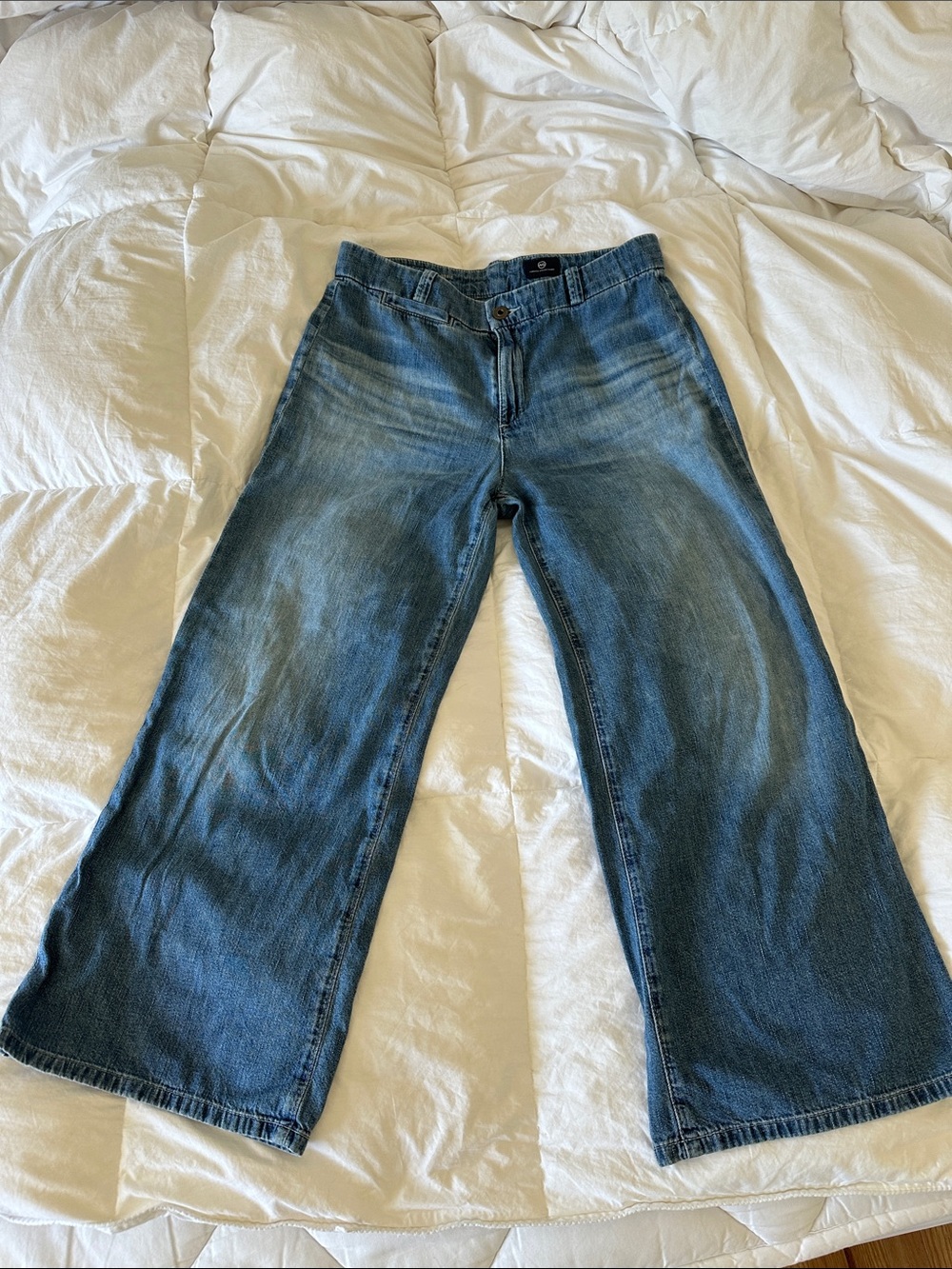 AG Adriano Goldschmied The Bobbie Cropped Wide Leg Jeans Size 27